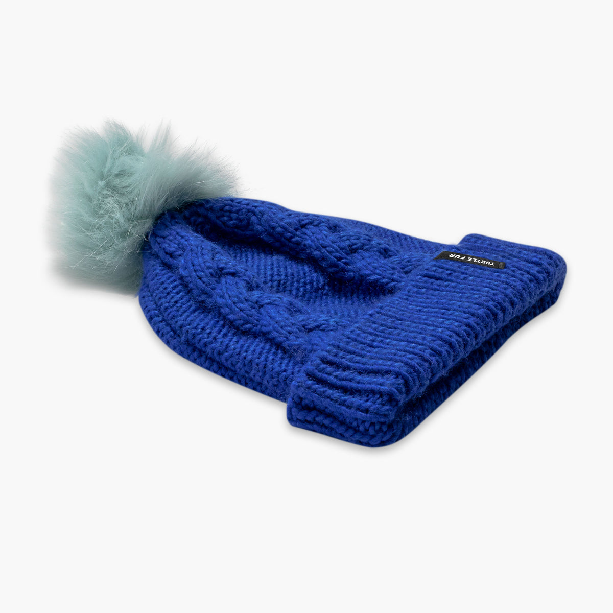 Youth Lizzy Faux Fur Pom / Color-Blue