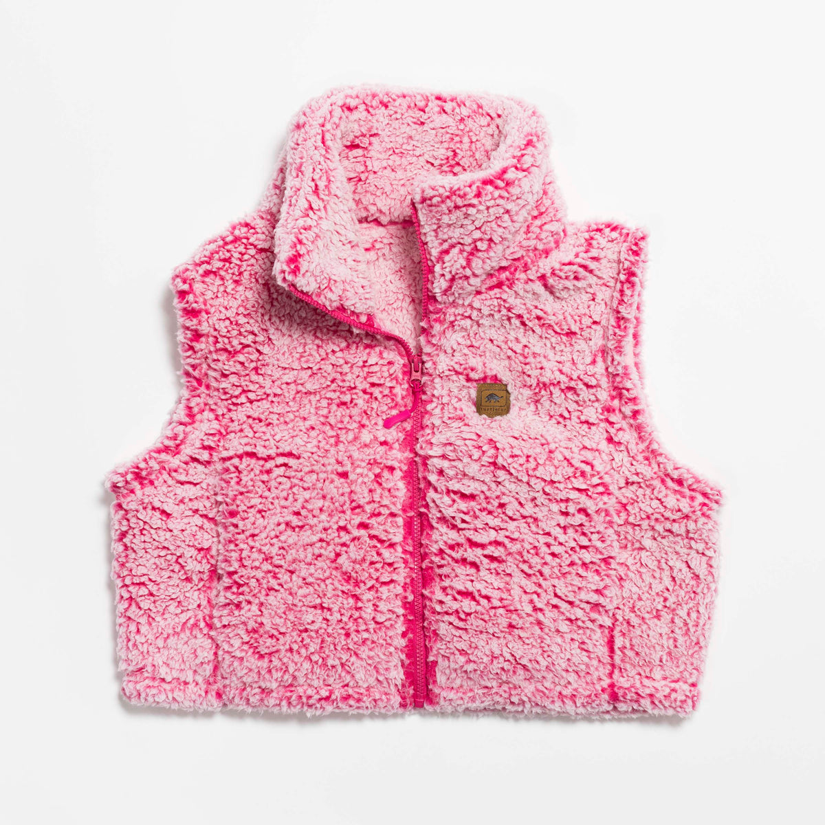 Comfort Lush Cropped Fleece Vest / Color-Luscious Pink