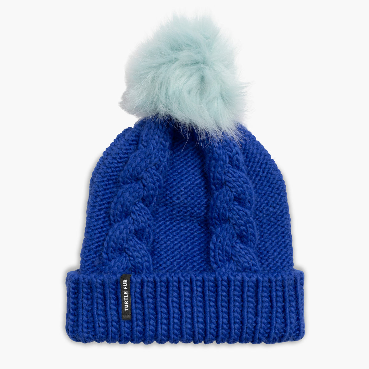Youth Lizzy Faux Fur Pom / Color-Blue