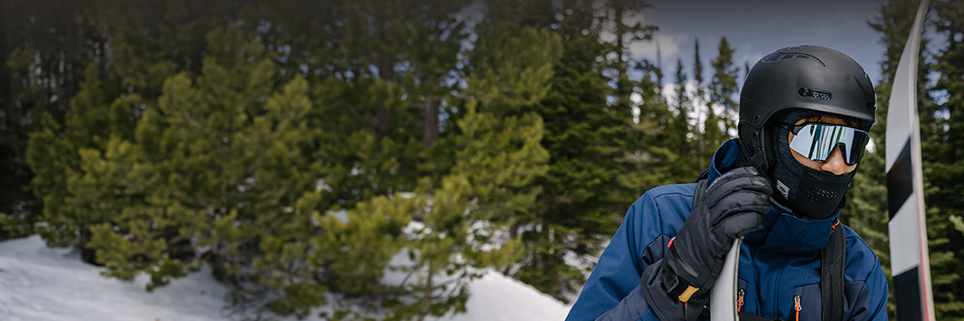 header image of man wearing a balaclava in a wintery landscape