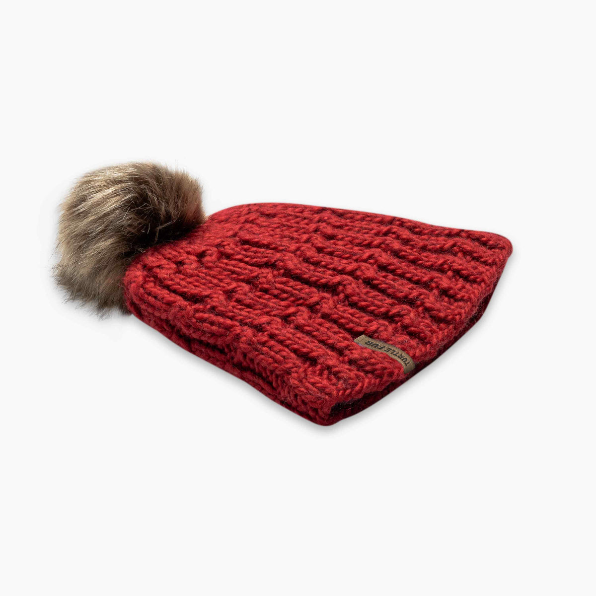 Fifi Faux Fur Pom / Color-Red