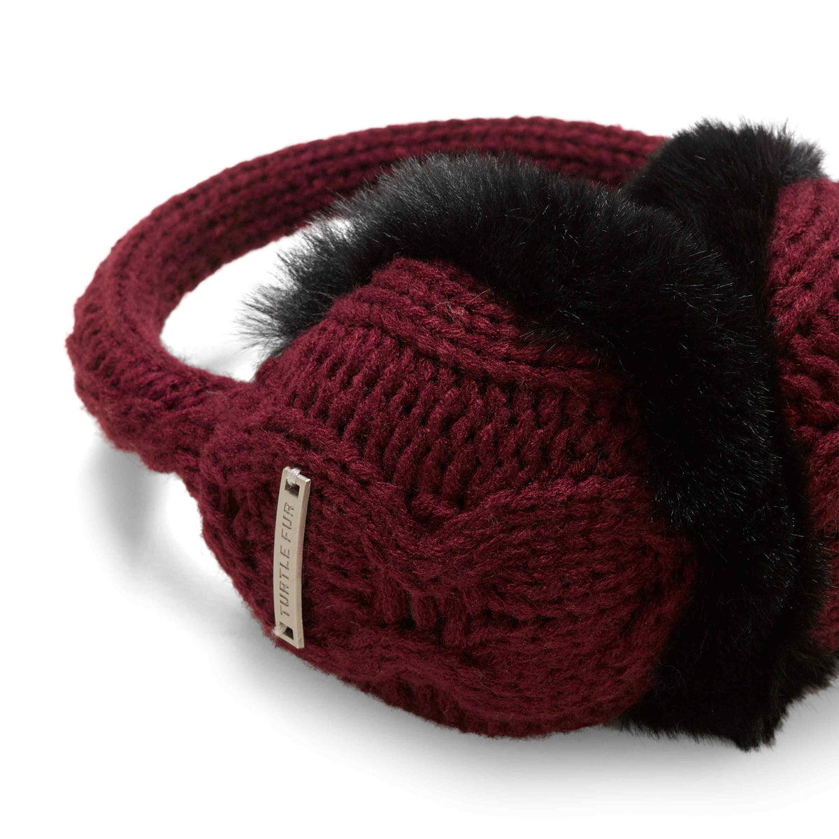 Ear Muffin Faux Fur Lined Earmuffs / Color-Mulberry