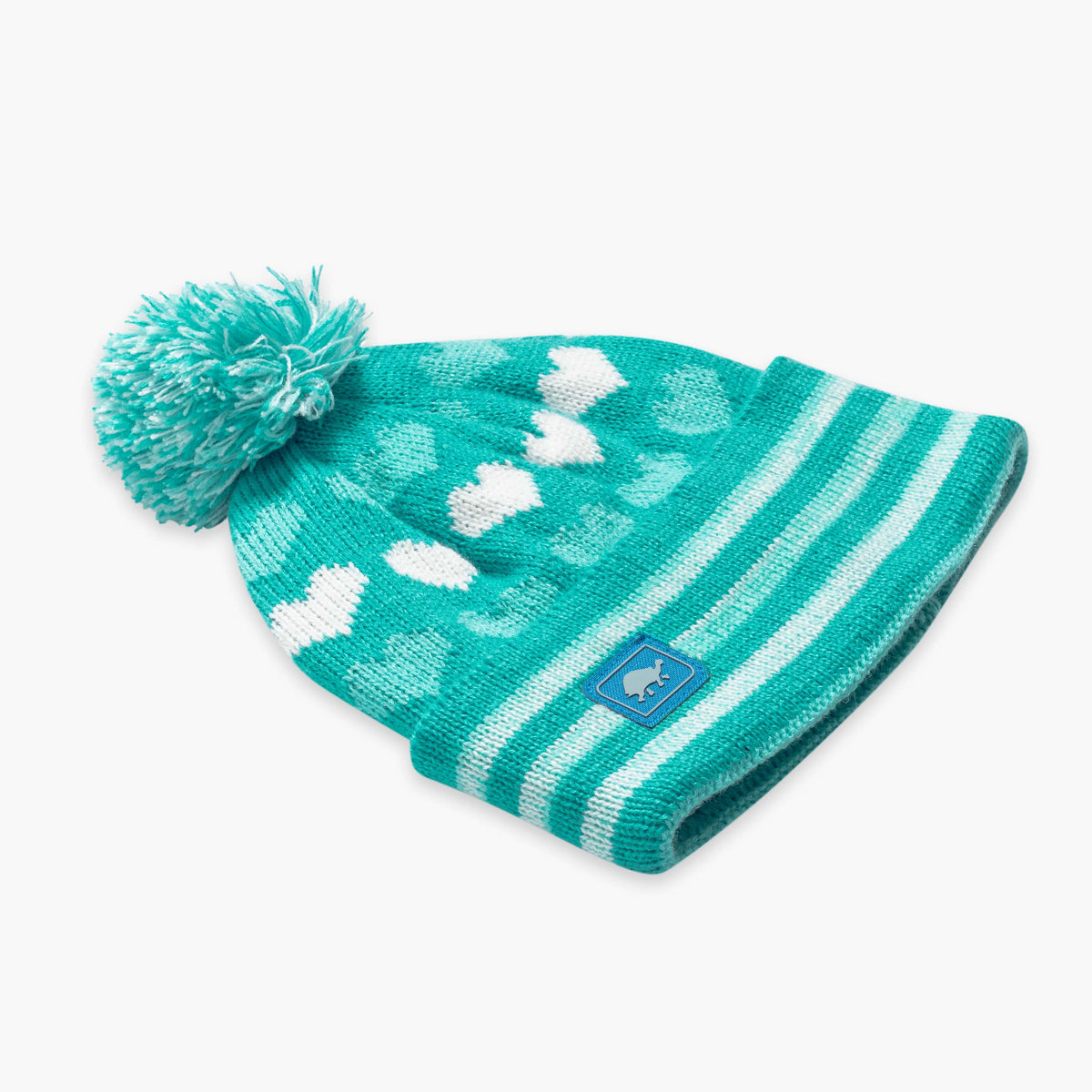 Kids Candy Hearts Beanie / Color-Turquoise