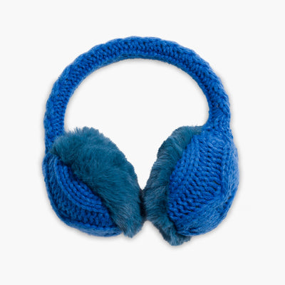 Ear Muffin Faux Fur Lined Earmuffs / Color-Blue