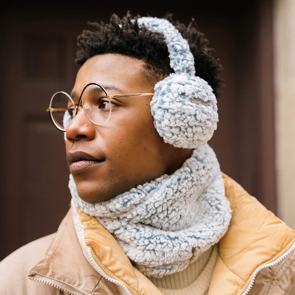 Recycled Comfort Lush Whiteout Ear Muffs / Color-Graphite