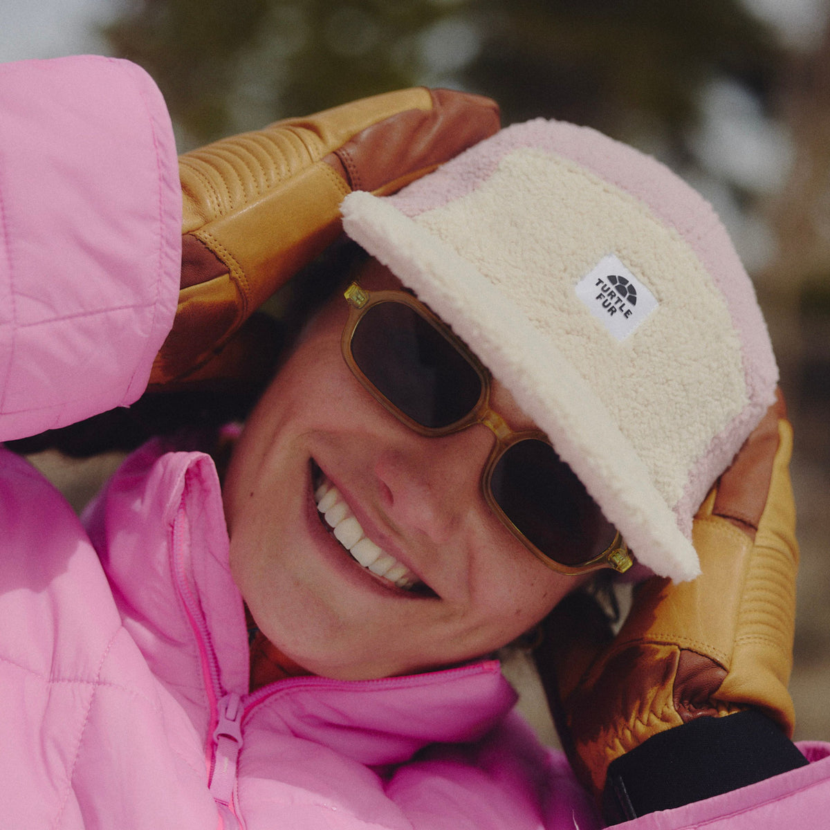 Printed Fleece Art 5 Panel Hat / Color-Petal