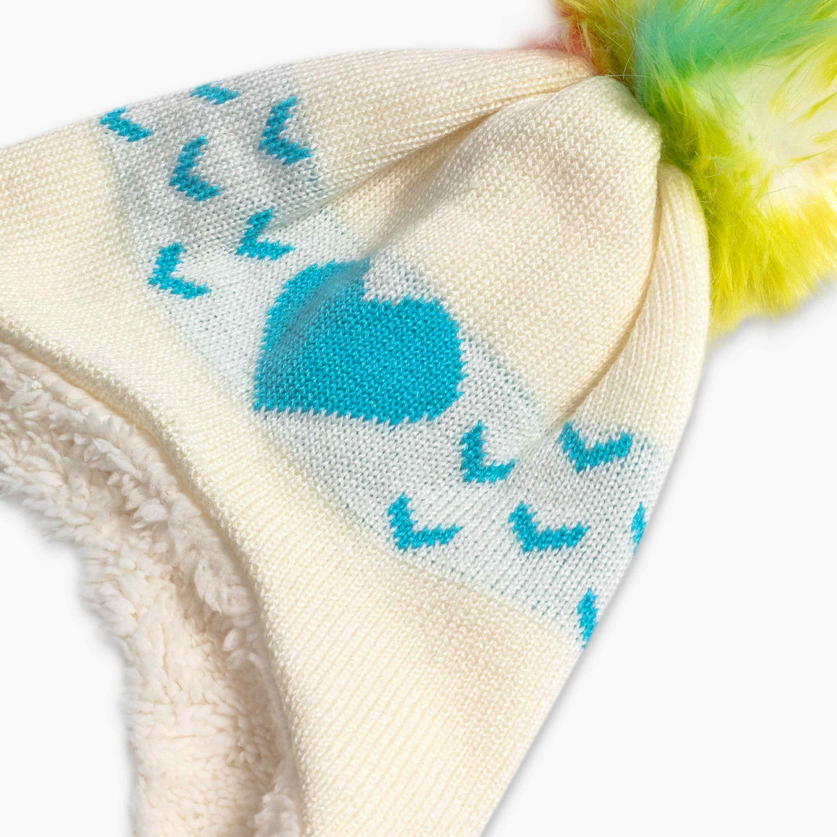 Toddler Sophie Faux Fur Pom / Color-Turquoise