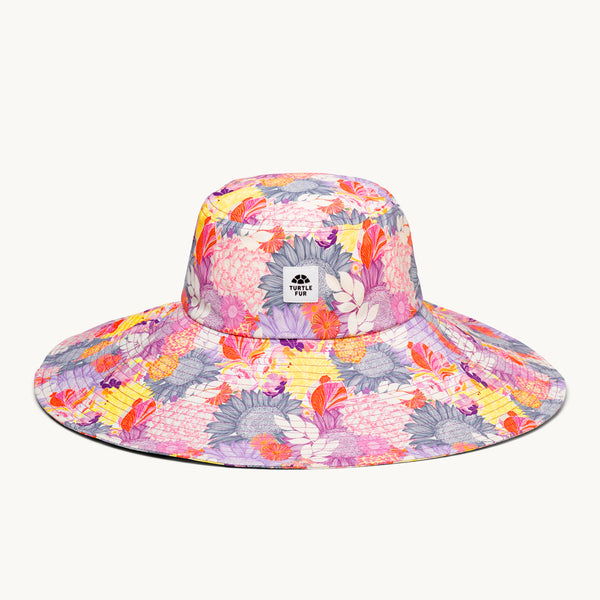 Turtle Fur Floral Sun Hat in Pink, Yellow & Purple Hats & Outdoor Accessories for All Seasons – Turtle Fur® main image 4