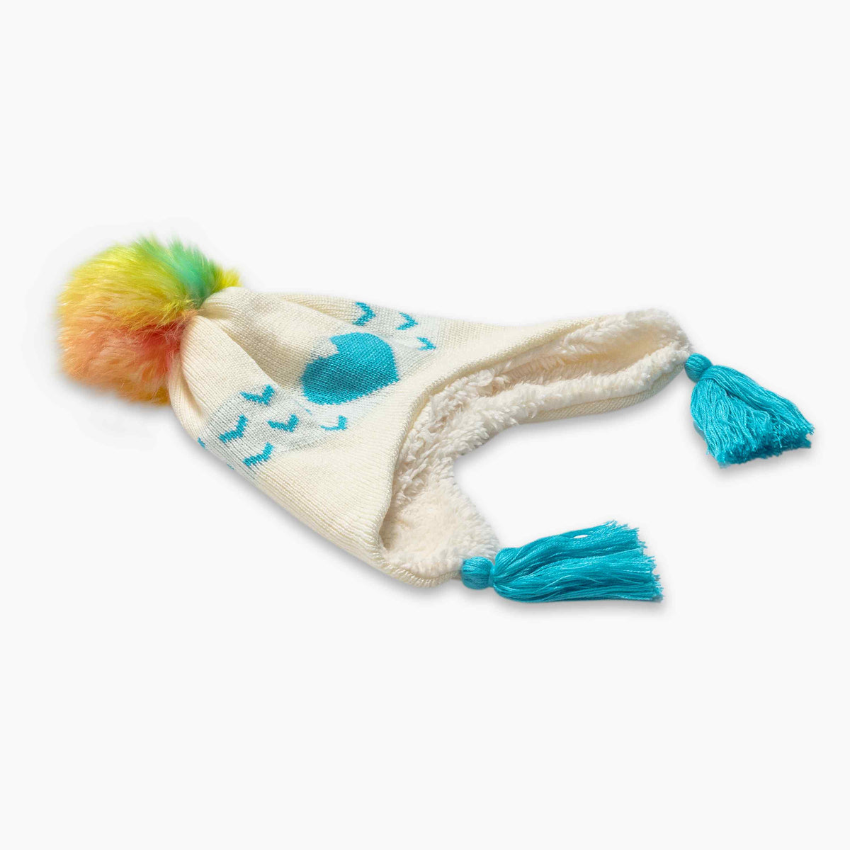 Toddler Sophie Faux Fur Pom / Color-Turquoise