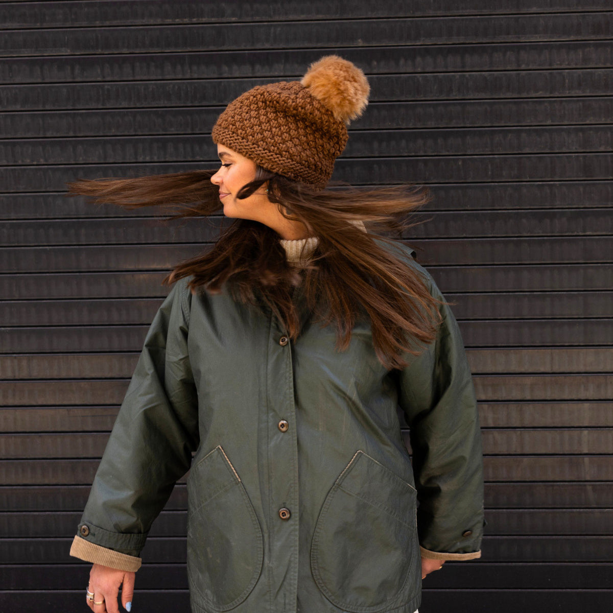 Snowfall Faux Fur Pom / Color-Rust