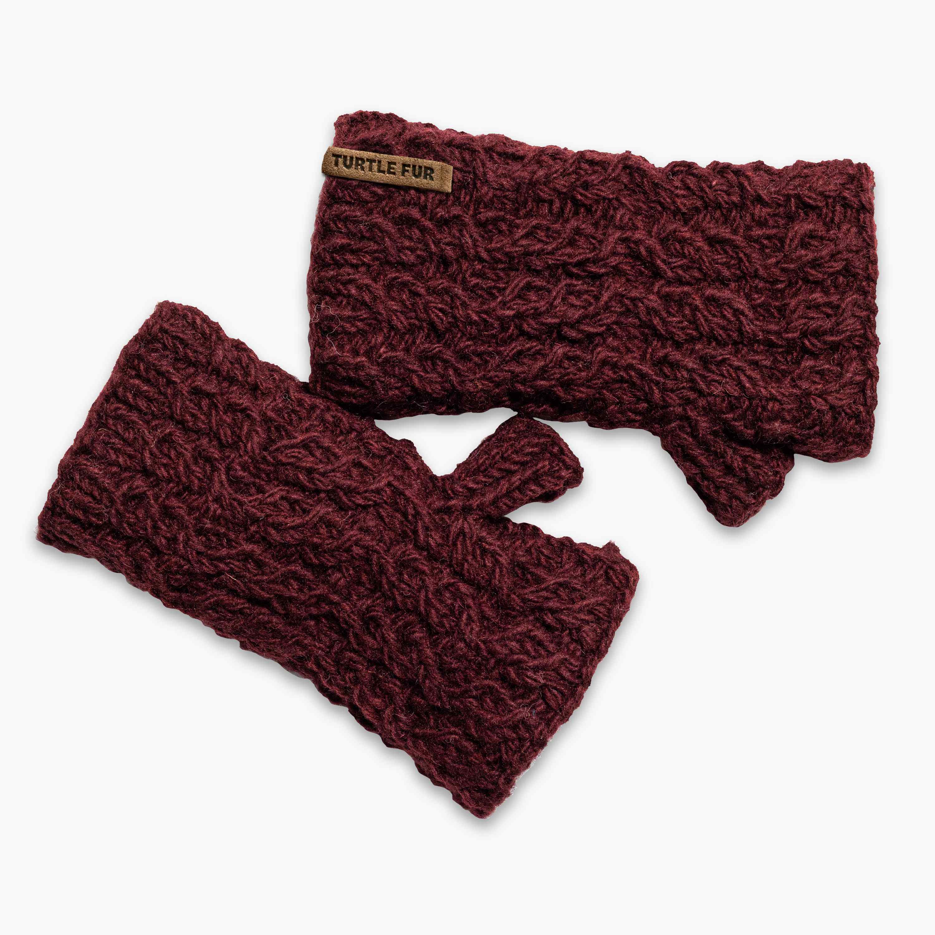 Mika Fingerless Mittens / Color-Bordeaux