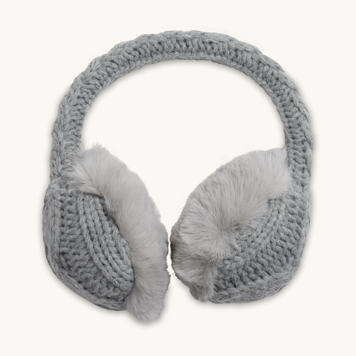 Ear Muffin Faux Fur Lined Earmuffs / Color-Smoke