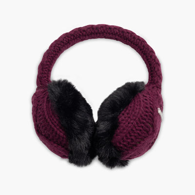 Ear Muffin Faux Fur Lined Earmuffs / Color-Mulberry