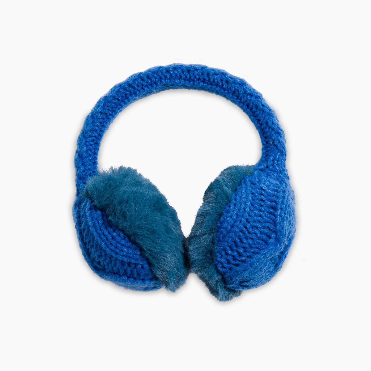 Ear Muffin Faux Fur Lined Earmuffs / Color-Blue