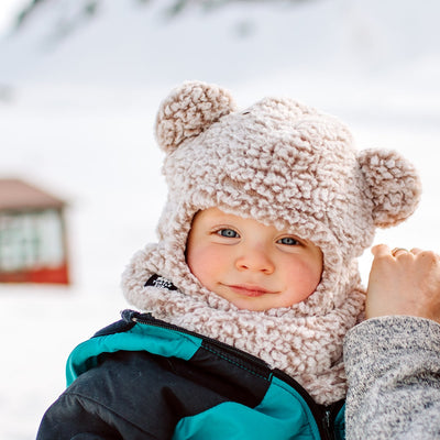 Kids Recycled Comfort Lush Bear Balaclava / Color-Natural