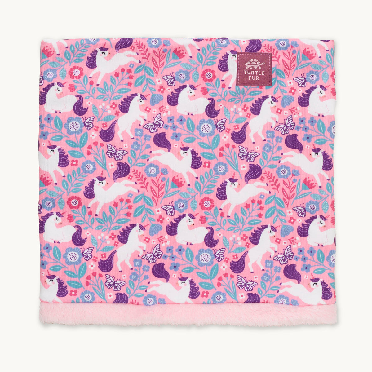 Toddler Comfort Shell Neck Warmer lined with Comfort Plush / Color-Unicornucopia