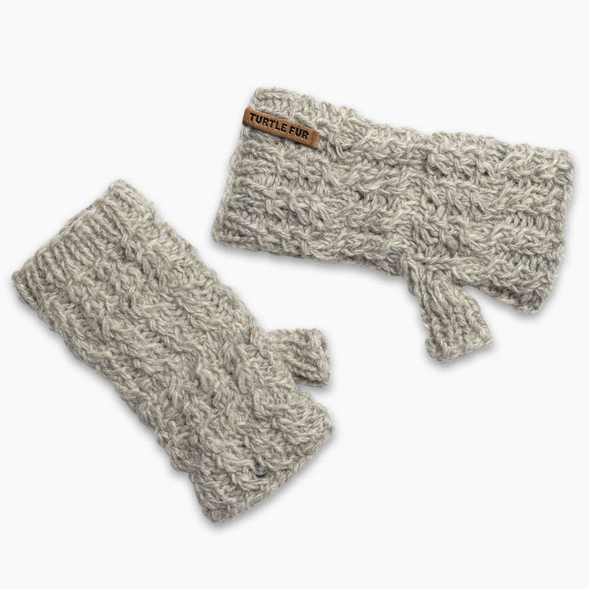 Mika Fingerless Mittens / Color-Smoke Heather