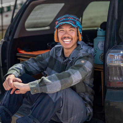 Printed Fleece Art Trapper with Comfort Lush / Color-Mesa Sky