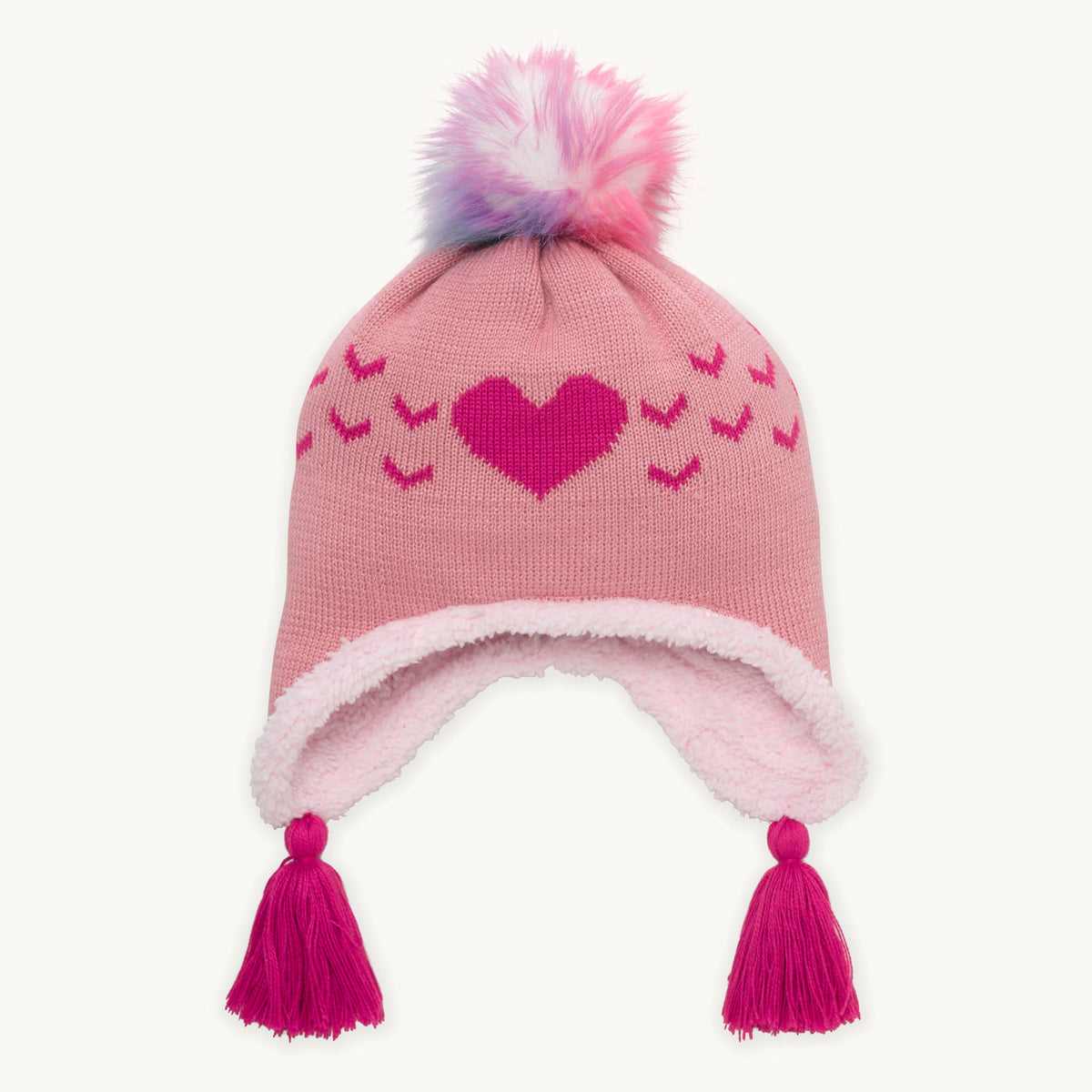 Toddler Sophie Faux Fur Pom / Color-Pink