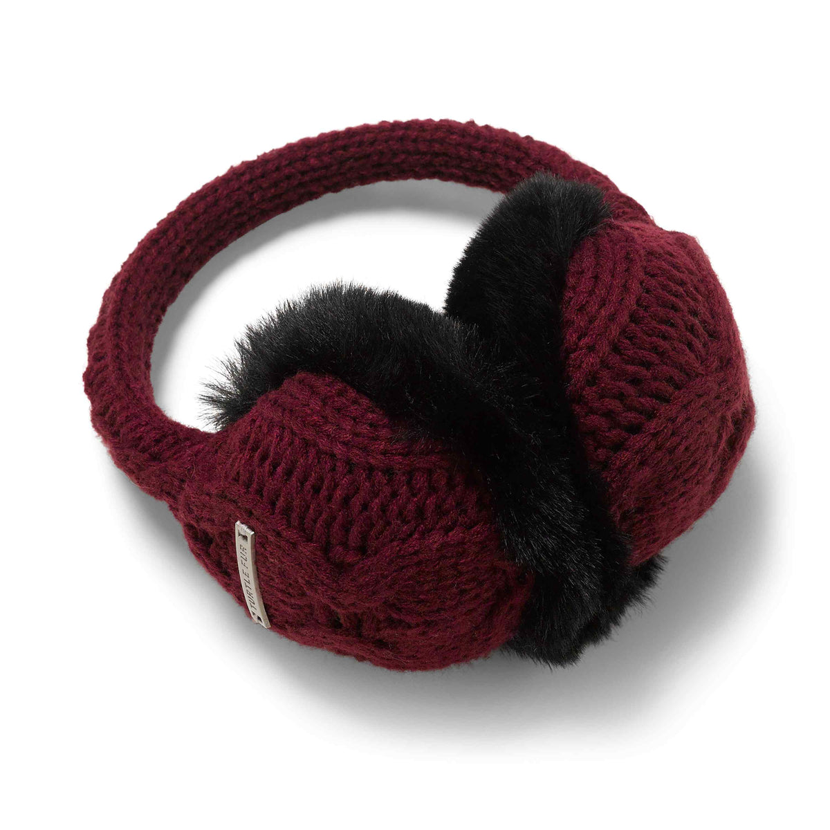 Ear Muffin Faux Fur Lined Earmuffs / Color-Mulberry