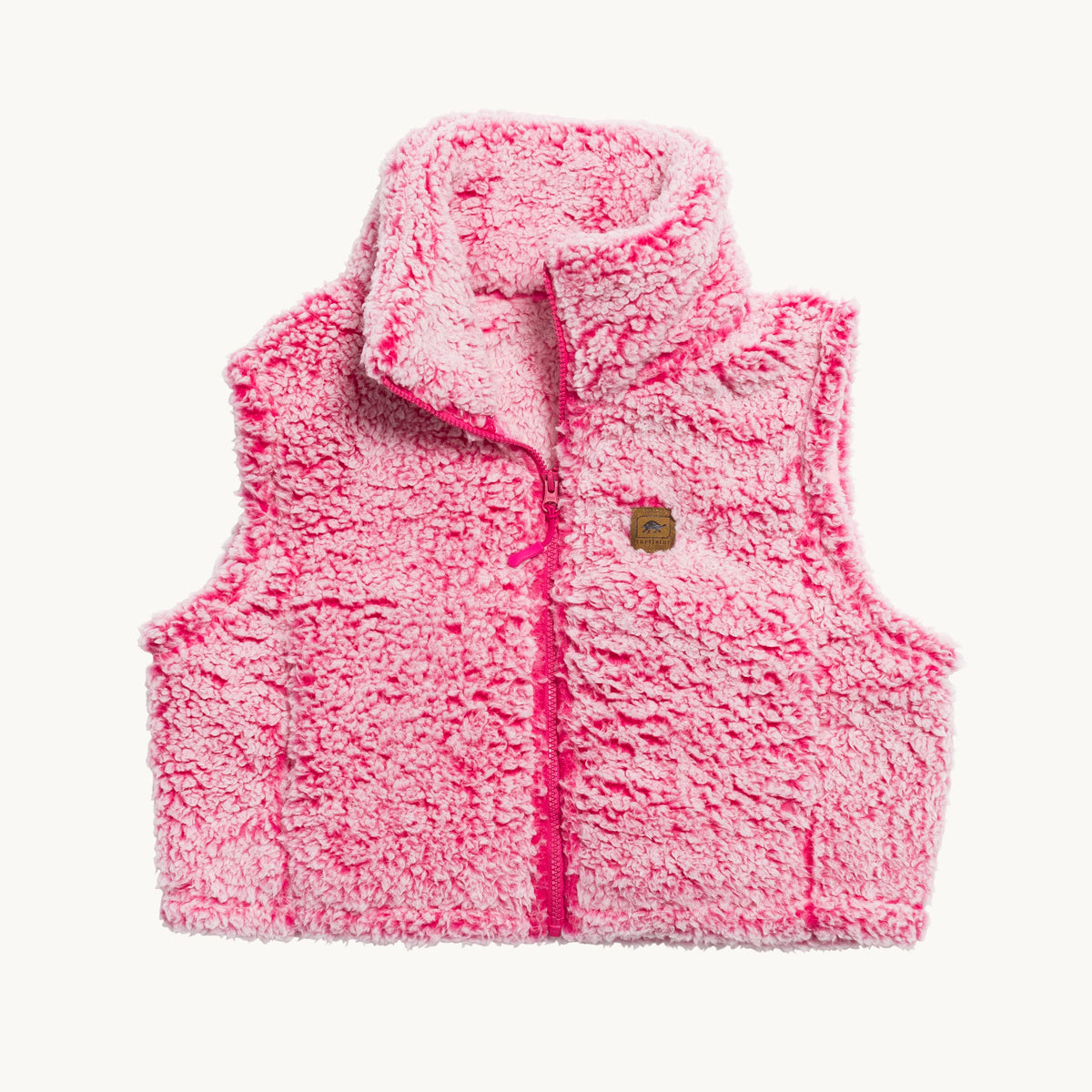 Comfort Lush Cropped Fleece Vest / Color-Luscious Pink
