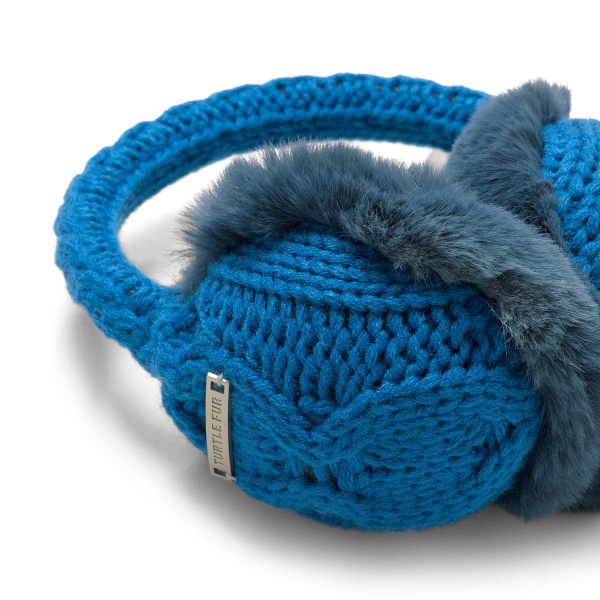 Ear Muffin Faux Fur Lined Earmuffs / Color-Blue