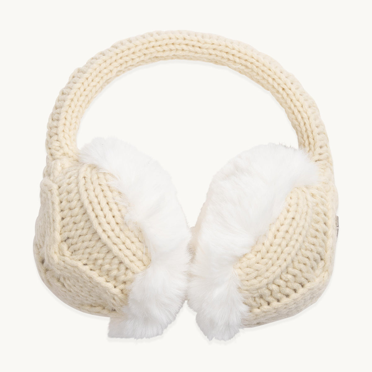 Ear Muffin Faux Fur Lined Earmuffs / Color-Ivory
