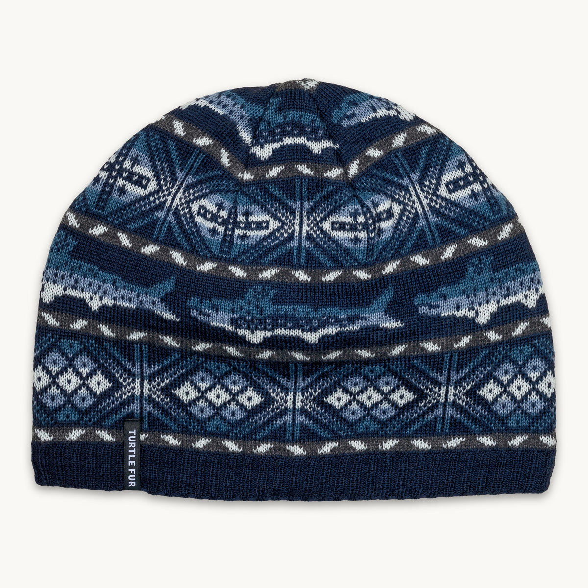 Merino Wool Trout Beanie / Color-Navy