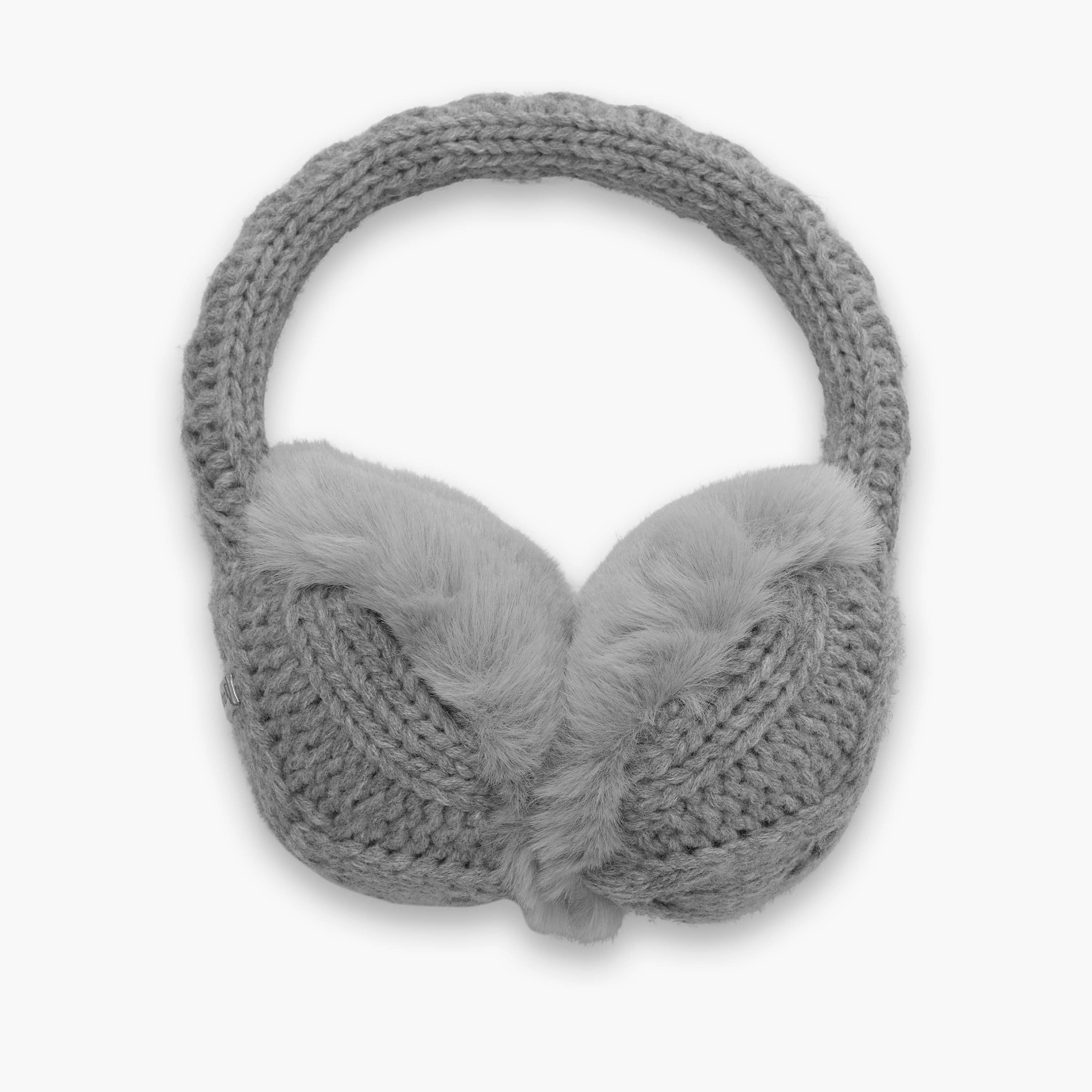 Ear Muffin Faux Fur Lined Earmuffs / Color-Smoke