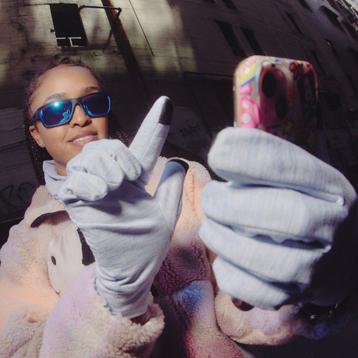 Comfort Stria Touchscreen Gloves / Color-Sky