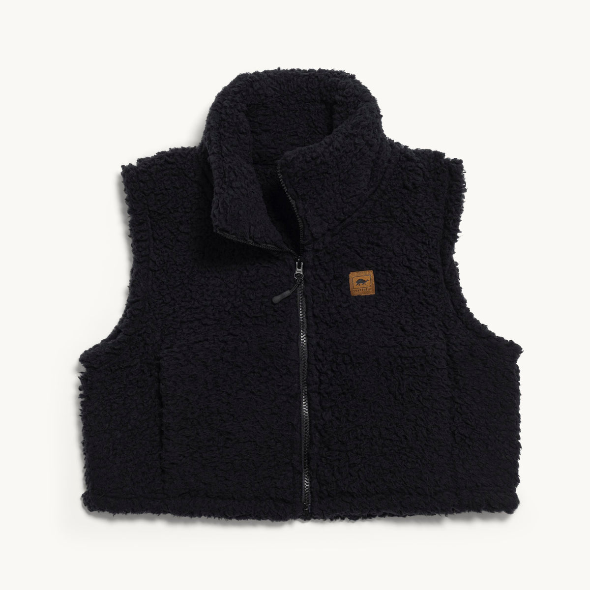 Comfort Lush Cropped Fleece Vest / Color-Black