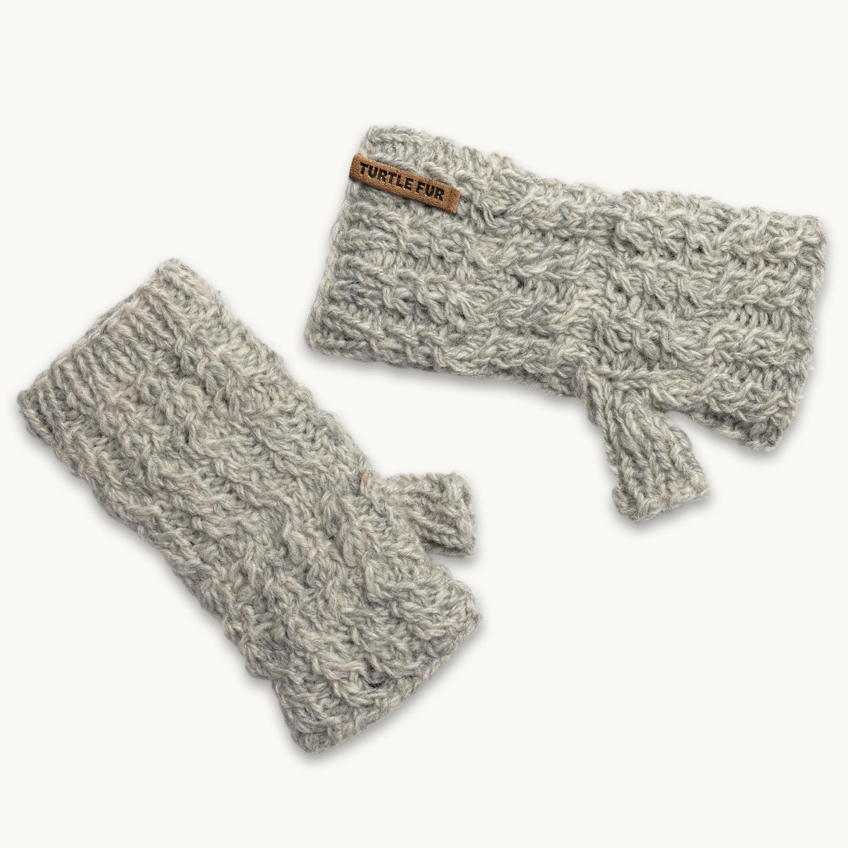 Mika Fingerless Mittens / Color-Smoke Heather