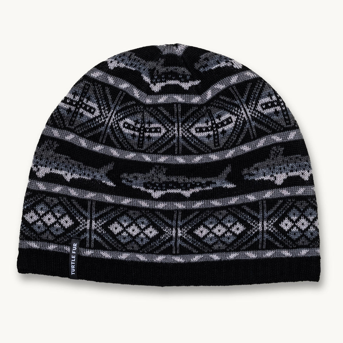 Merino Wool Trout Beanie / Color-Black