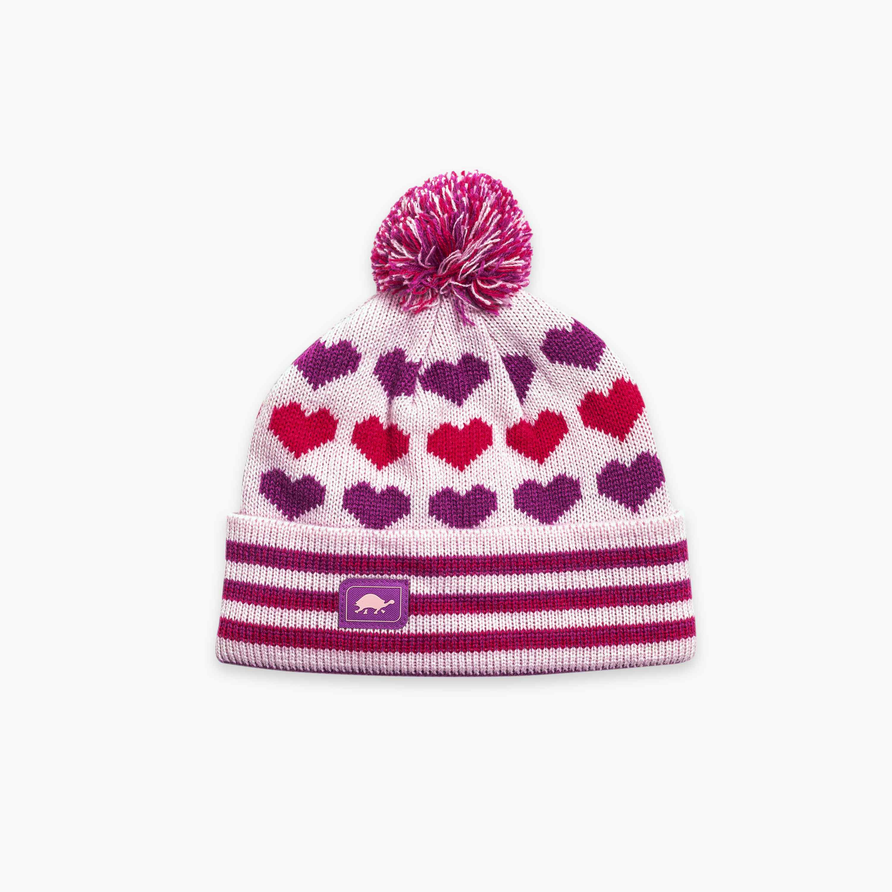 Kids Candy Hearts Beanie / Color-Pink