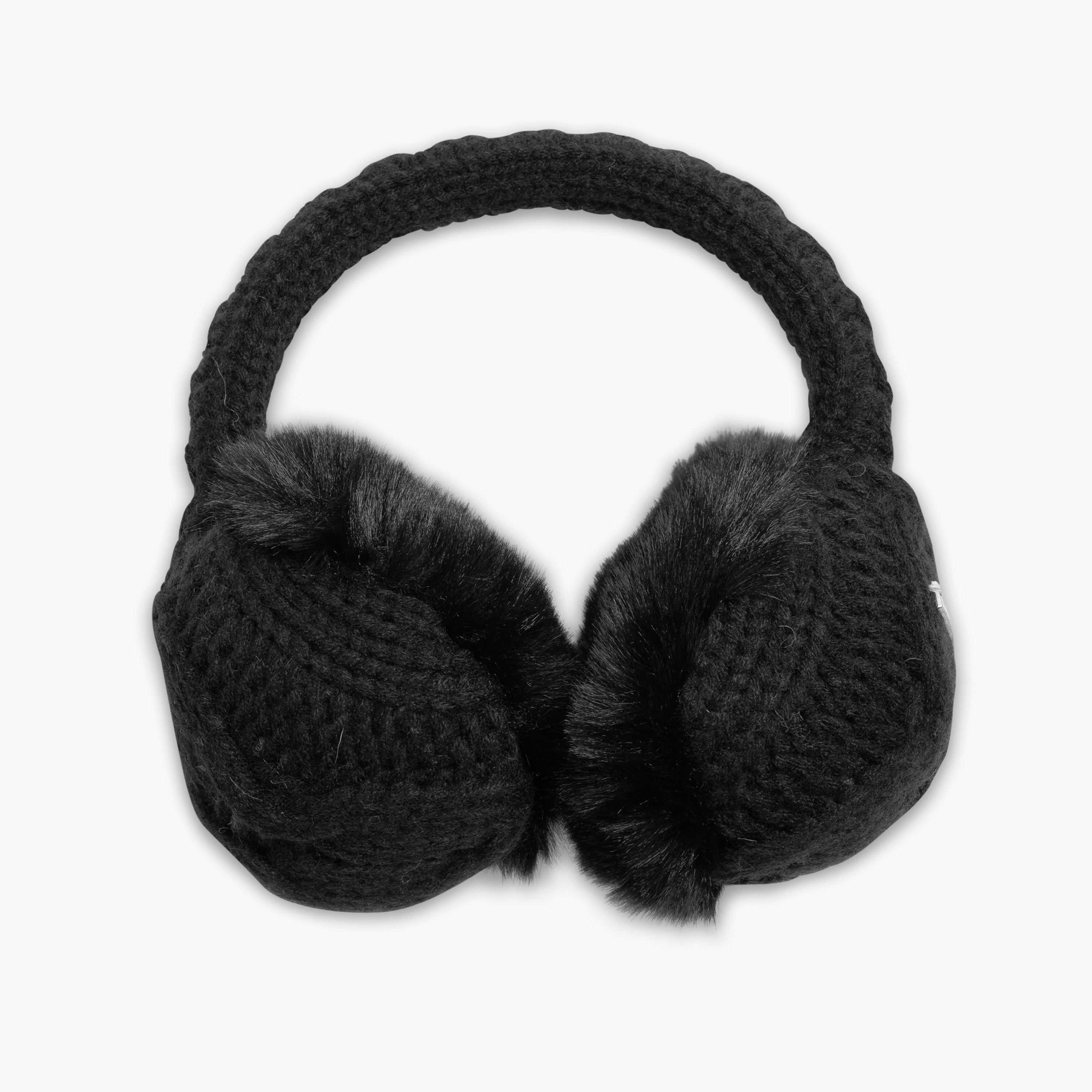 Ear Muffin Cable Knit Faux Fur Lined Earmuffs
