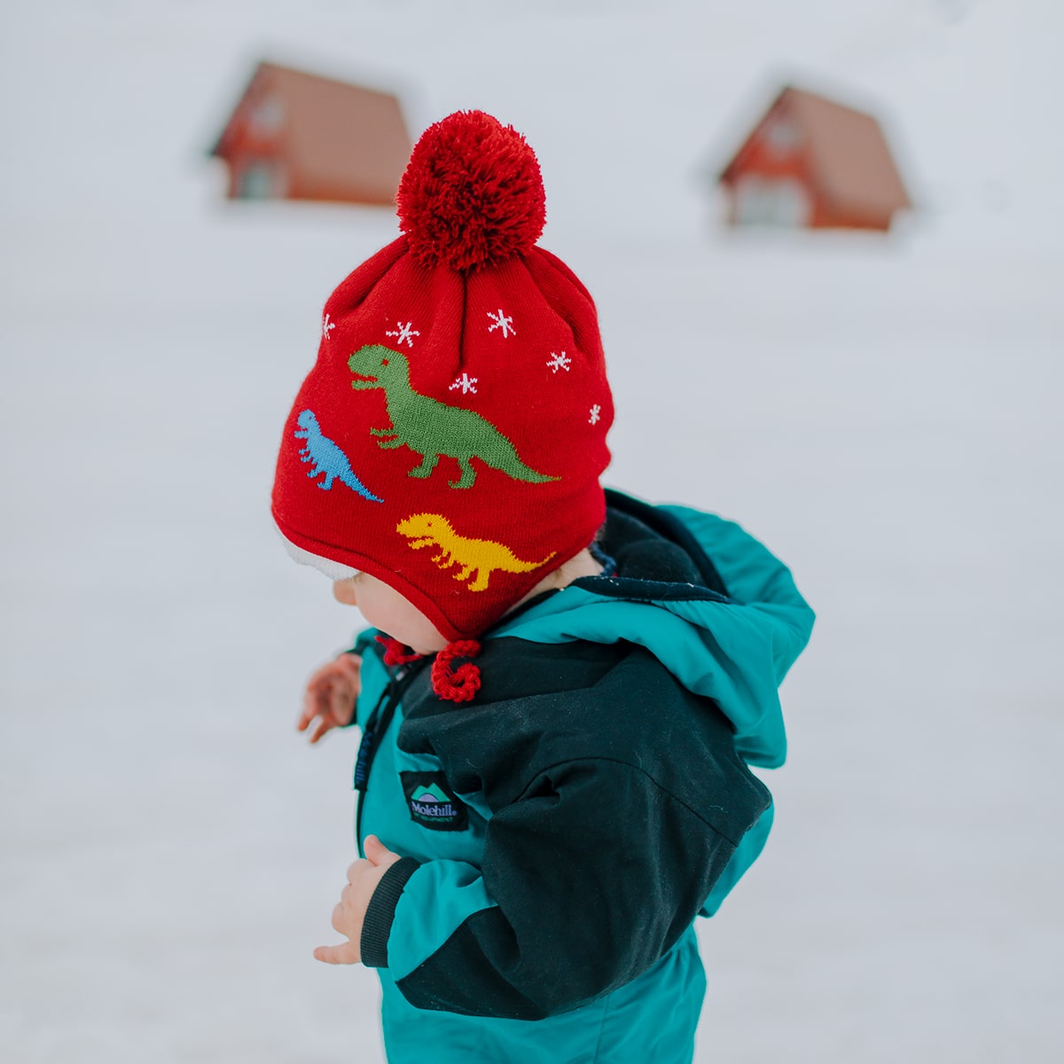 Toddler Chomp Chomp Earflap / Color-Red