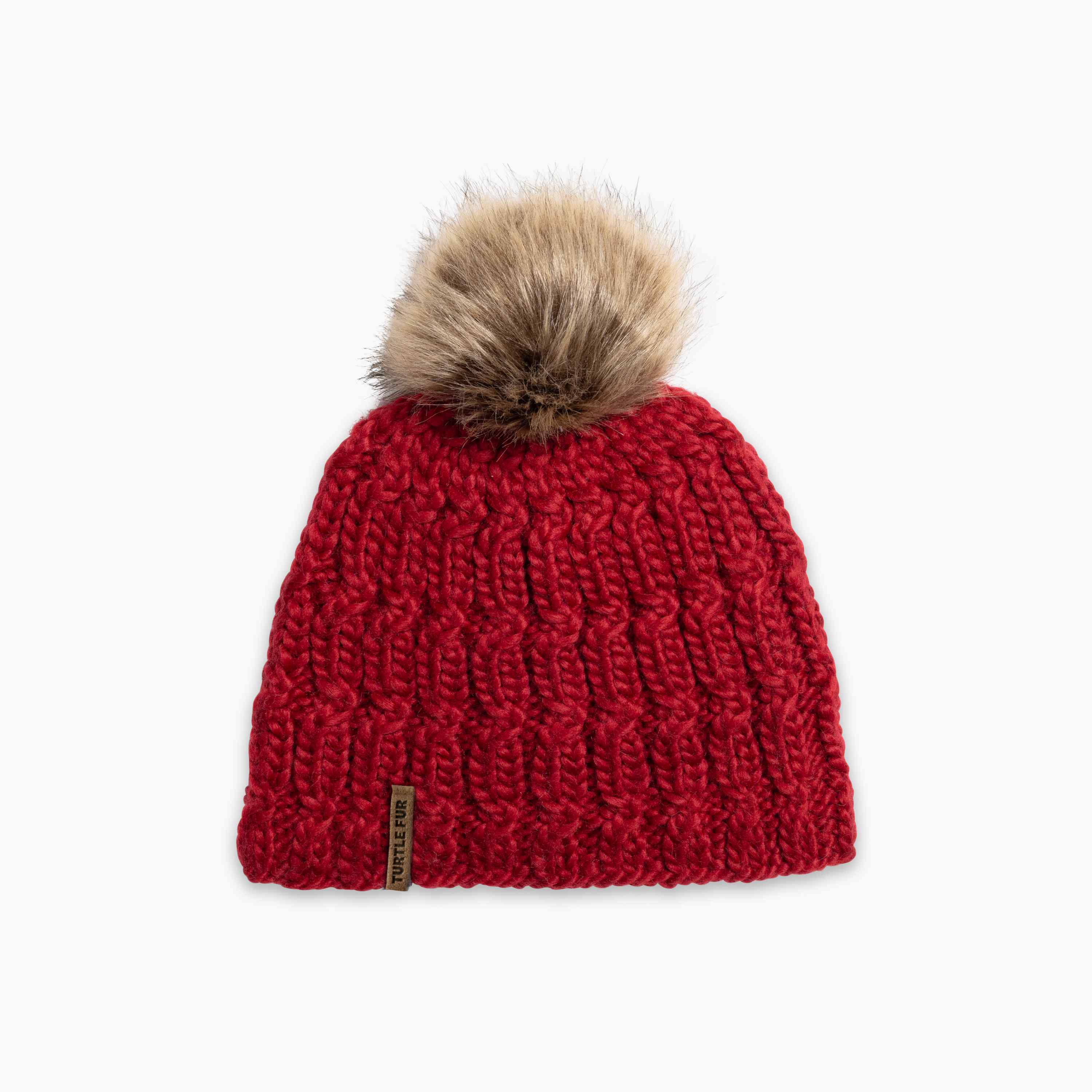 Merino Wool Hat with Faux offers Fur Pom