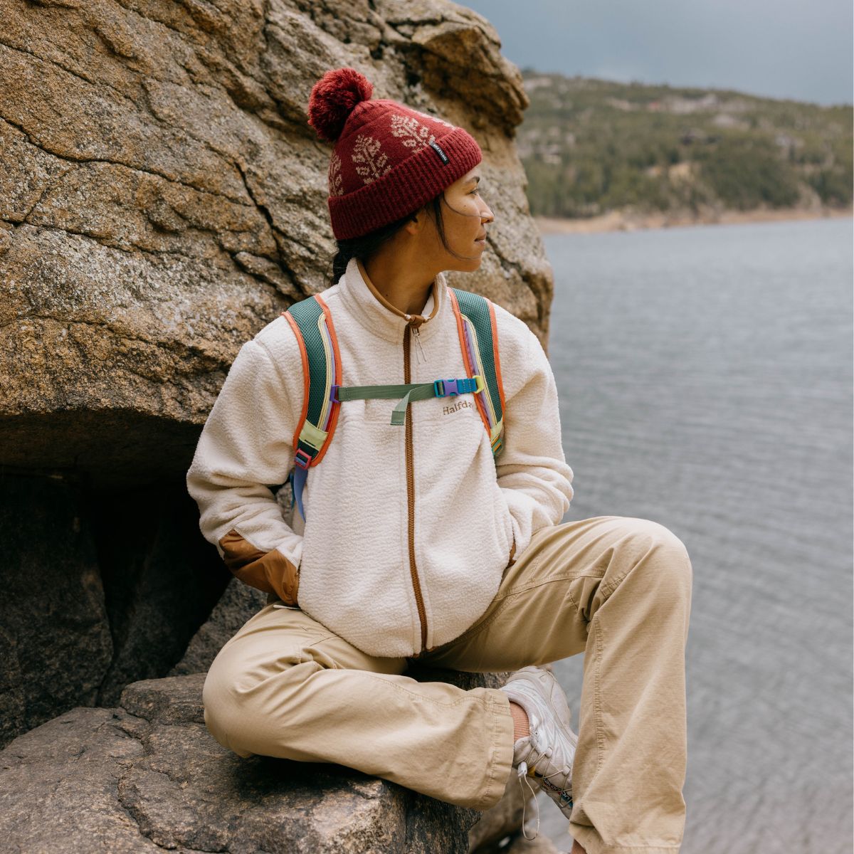Recycled Freya Beanie / Color-Garnet