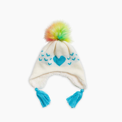 Toddler Sophie Faux Fur Pom / Color-Turquoise