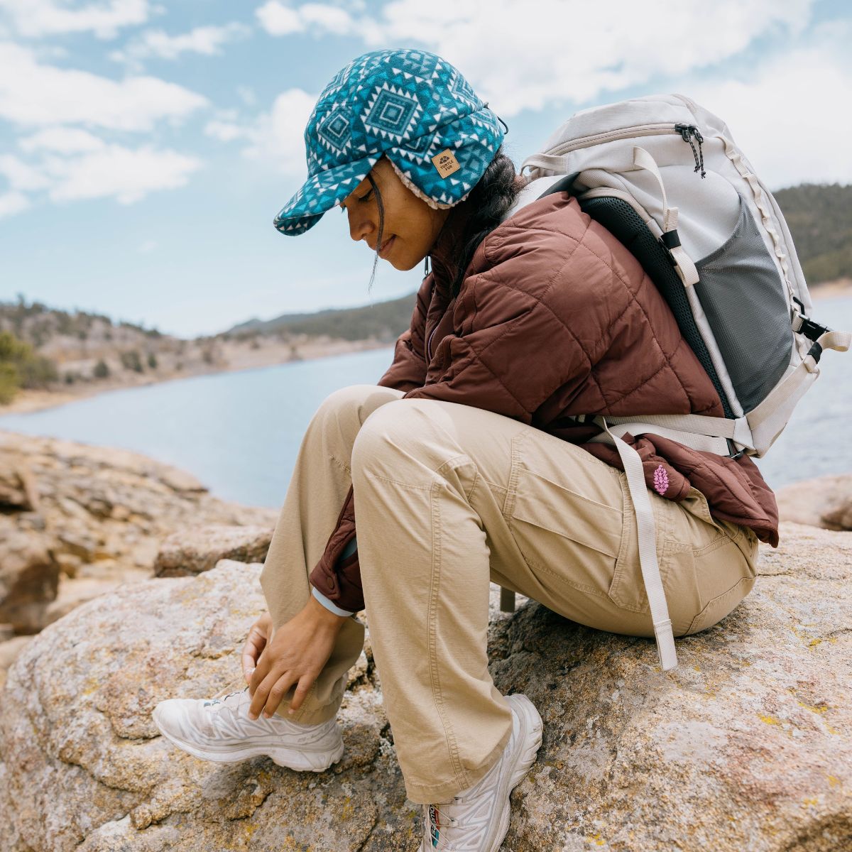 Printed Fleece Art Trapper with Comfort Lush / Color-Mesa Sky