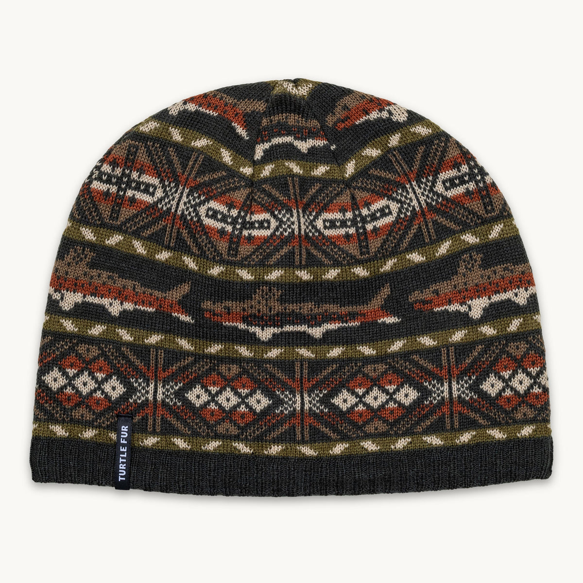 Merino Wool Trout Beanie / Color-Forest