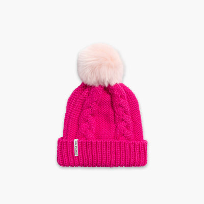 Youth Lizzy Faux Fur Pom / Color-Pink