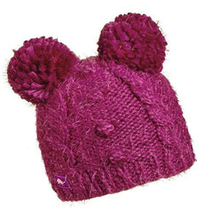 Turtle Fur Puff Balls Beanie Kids- Pearl