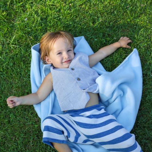 Original Fleece Baby Security Blanket / Color-Light Blue